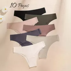 Kit 10 Calcinha Sem Costura Não Marca Corte A LaserTanga Fio Dental e Conforto
