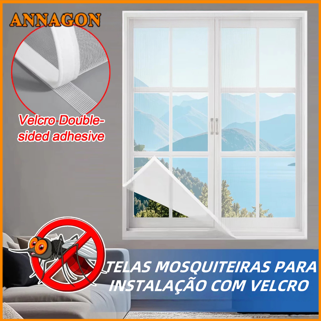 As telas anti-mosquito são adaptáveis e fáceis de instalar com tiras de velcro