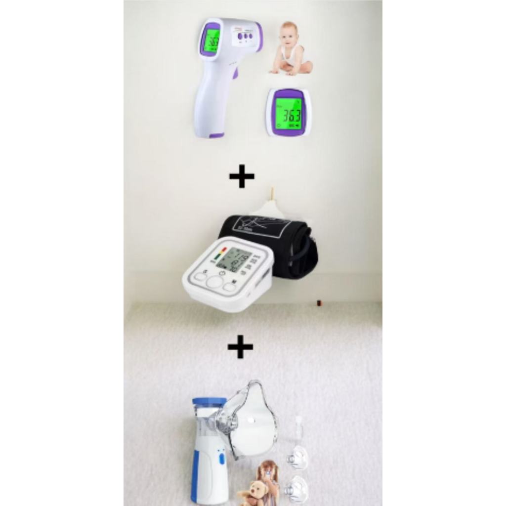 KIT3 Nebulizador portátil + Monitor de pressão  + Termomêtro infravermelho-BYB