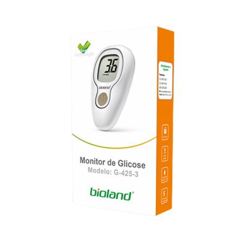 Kit Aparelho Glicose Bioland G425-3 com 25 Tiras + 25 Lancetas + Lancetador + Bolsa em Oferta na Shopee