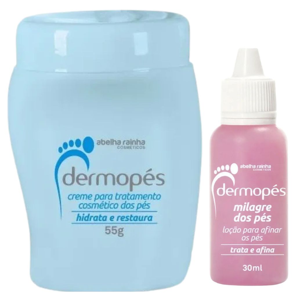 Creme para Hidratar e Restaurar os Pés + Loção Milagre dos pés Trata e Afina - Dermopes