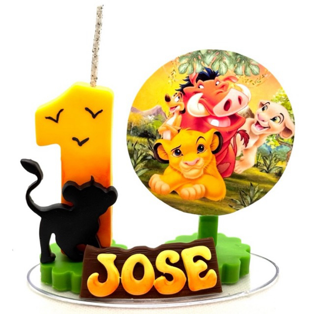 Vela Personalizada CENÁRIO REI LEÃO / SIMBA / Vela Aniversário Biscuit / Topo de Bolo. em Oferta na Shopee