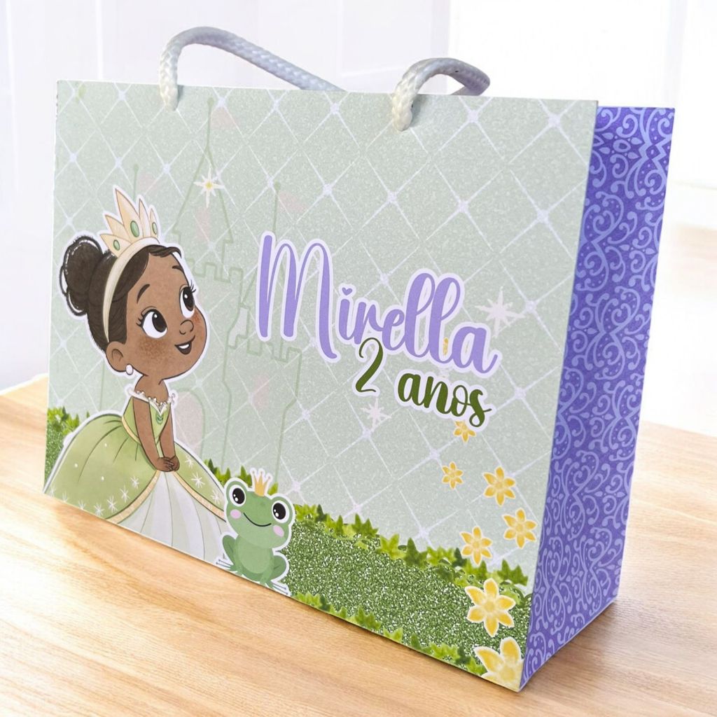 Sacolinha Tiana A princesa e o Sapo  Personalizado | Sacolinha | Lembrancinha | Mimos | Aniversário