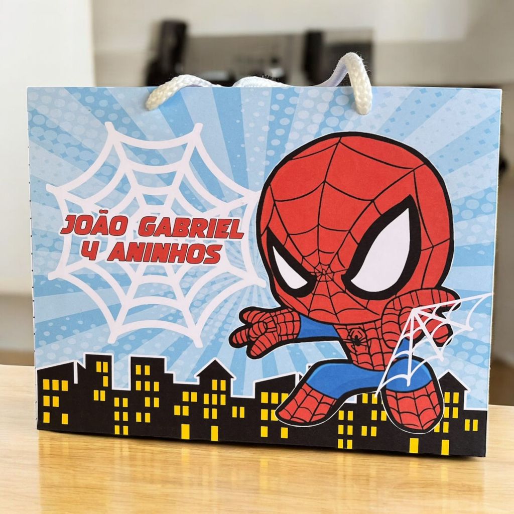 Sacolinha Homem Aranha Personalizado | Sacolinha | Lembrancinha | Mimos | Aniversário Spiderman