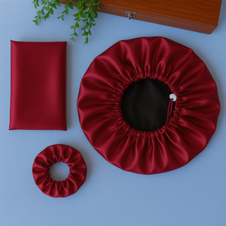 Touca de Cetim Regulável + Fronha Cetim Antifrizz + Scrunchie Elástica | Kit Premium Feminino em Oferta na Shopee