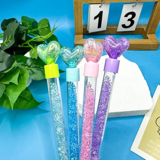 Caneta Esferográfica De 4 Peças Em Forma De Coração De Diamante Rhinestone Metal 0,5 mm Tinta Preta