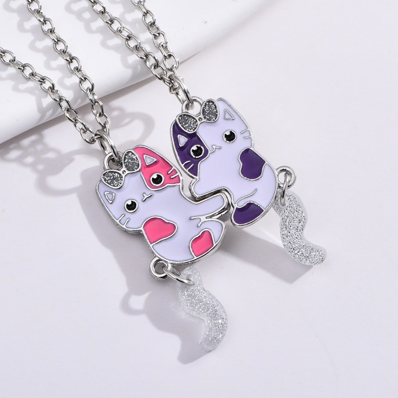 Colar de casal de gatinhos de desenho animado Colar magnético bonitinho em Oferta na Shopee