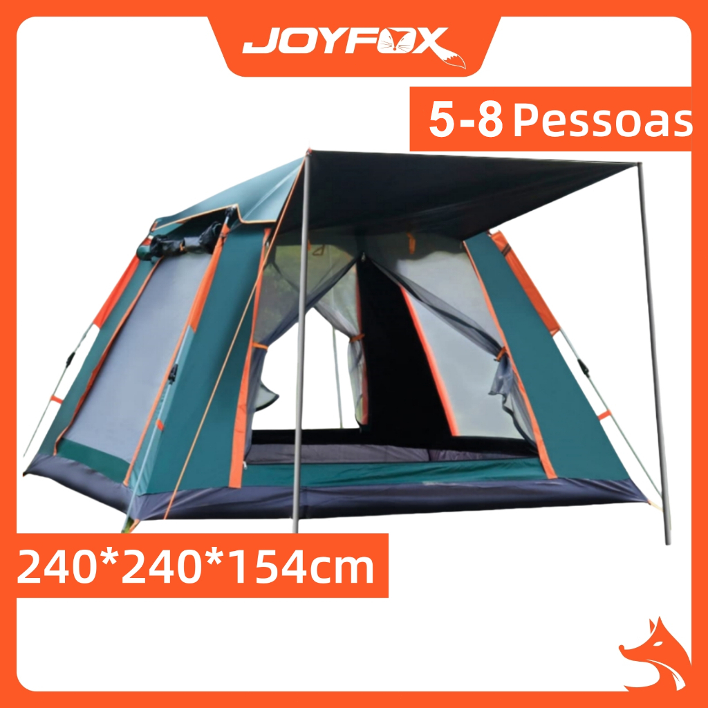 Barraca Camping Acampamento 4/5 Pessoas Grande Varanda 240* 240*154cm JOYFOX