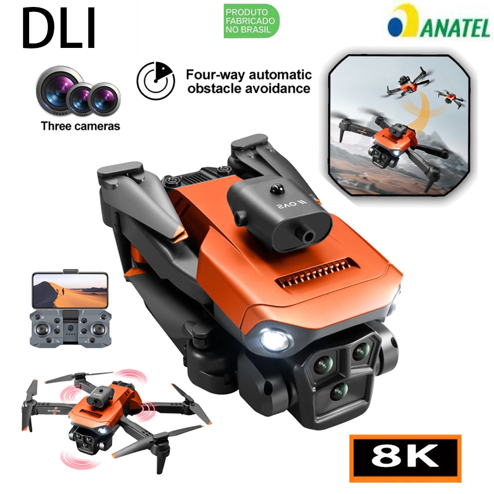 DLI 2025 Novo Drone 2 câmeras Profissional HD Fotografia Aérea Evitar Obstáculos Helicóptero