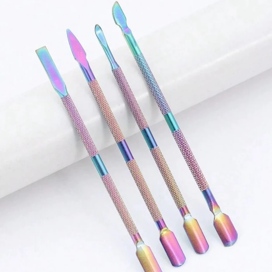 4 Peças Conjunto de Empurrador de Cutícula Dupla Face em Aço Inoxidável, Raspador e Removedor de Cutícula em Oferta na Shopee