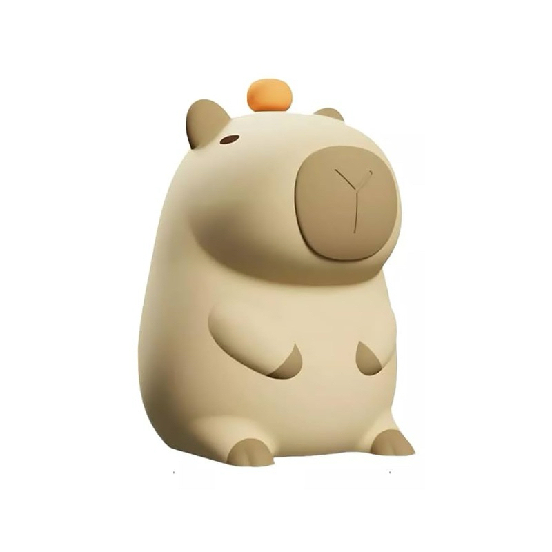 Luminaria Abajur Mesa Capivara Fofa Usb  Muda De Cor Bege Bege