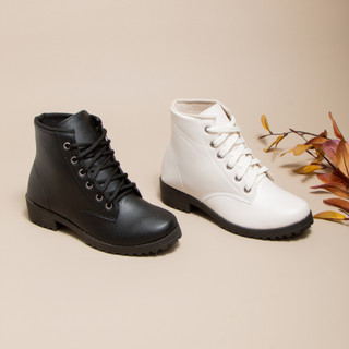 Bota Coturno Feminina Salto Baixo Macia Cano medio Confortavel