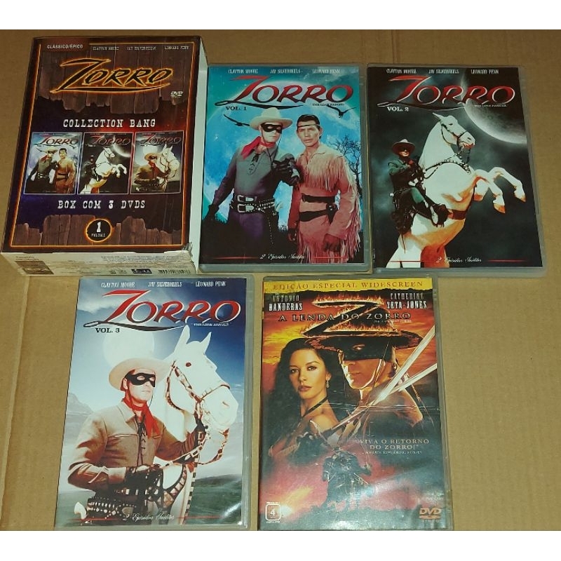 Zorro Collection Bang primeira temporada box completo 3 DVDs e A Lenda do Zorro dvd