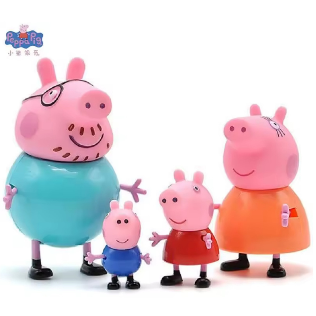 Kit 04 Miniaturas Peppa Pig Família Boneco Colecionável