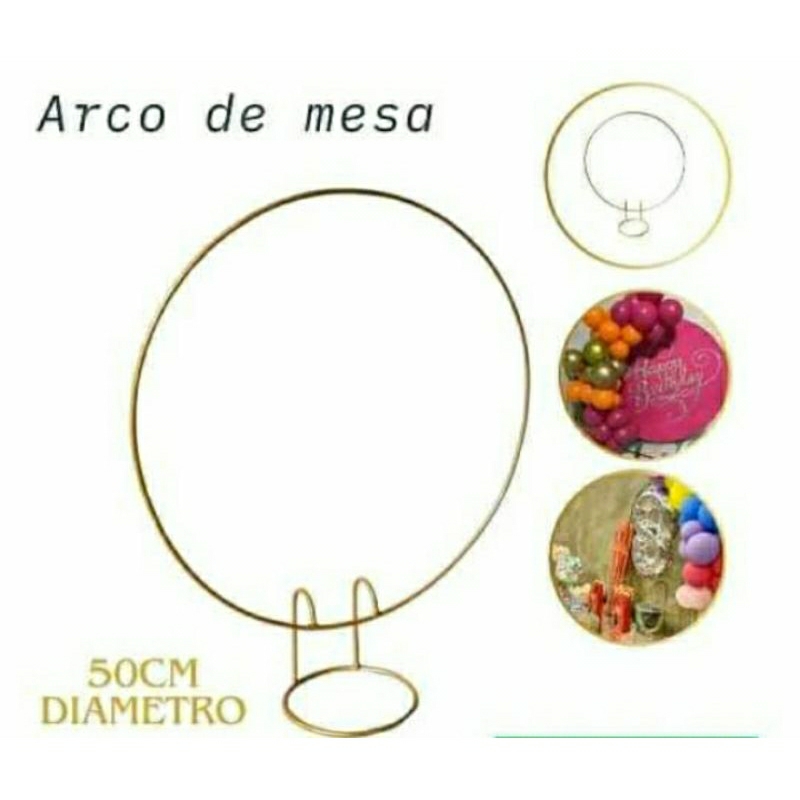 Mini Arco de Mesa redondo dourado  Enfeite para festa em Oferta na Shopee