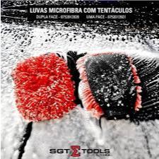 Sigma Tools Luva de Microfibra com Tentáculos Vermelha Alta Absorção Limpeza Automotiva e Doméstica