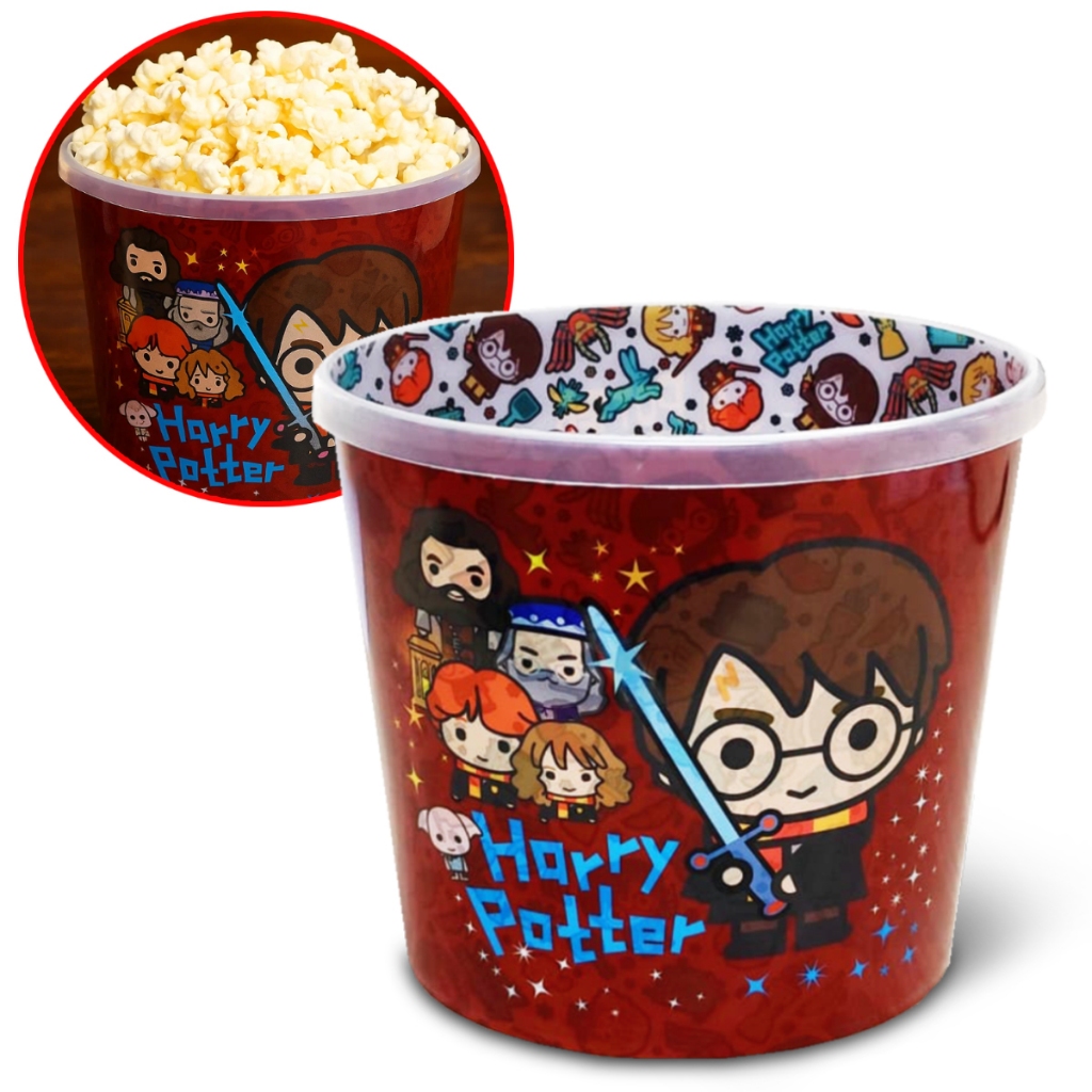 Balde de Pipoca Harry Potter Plasútil Plástico Grande Cinema Filme Snack