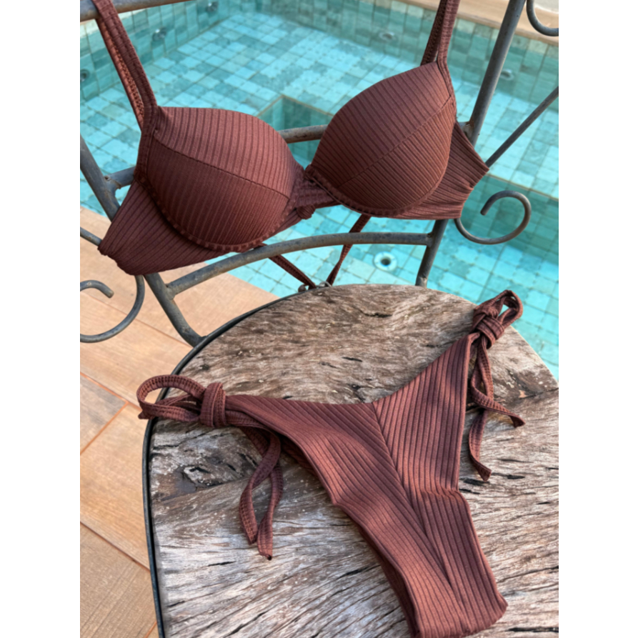 Biquini Cintura Alta Biniquinis Feminino Top Retro Calcinha Fio Duplo Canelado Neon em Oferta na Shopee