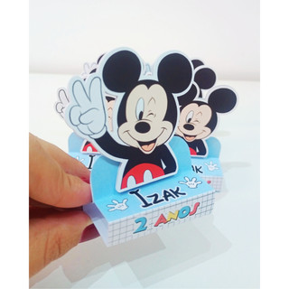 Porta Bis duplo Mickey, lembrancinha Mickey, Caixinha para 2 bis