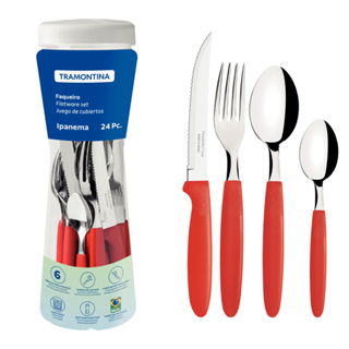 Faqueiro Inox 24 Peças Ipanema Tramontina em Aço Inox em Oferta na Shopee