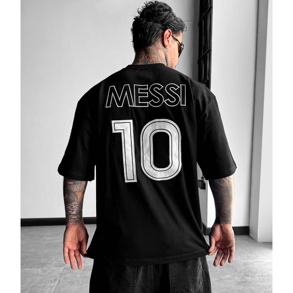 Camiseta Oversized Aftersoul Messi 10 Pantera Rosa unissex streetwear plus size algodão
