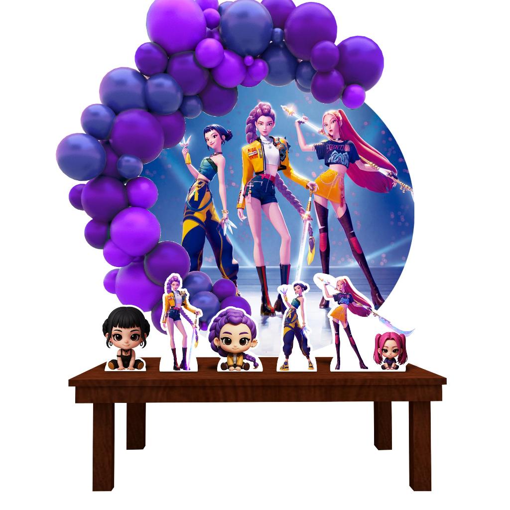 Kit Festa Painel Redondo Decoração Guerreiras do kpop 1,50 Diâmetro em Oferta na Shopee