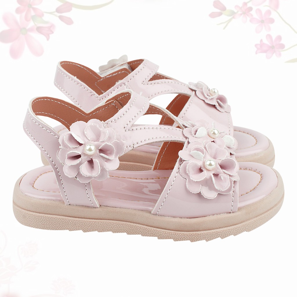 Sandália Infantil de Menina Leve e Confortável, moda Verão com Flores
