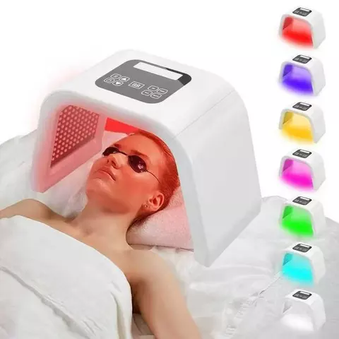 Câmera LED Máscara 7 Cores Fototerapia Facial Estética Cor Branca Bivolt