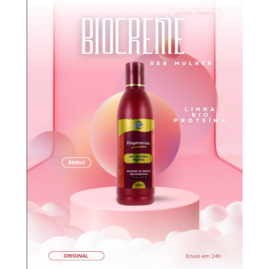 Bio Creme De Pentear Multifuncional Ser Mulher 300ml Para Fibras Orgânicas Bio Vegetais e organicas - Renova seu cabelo