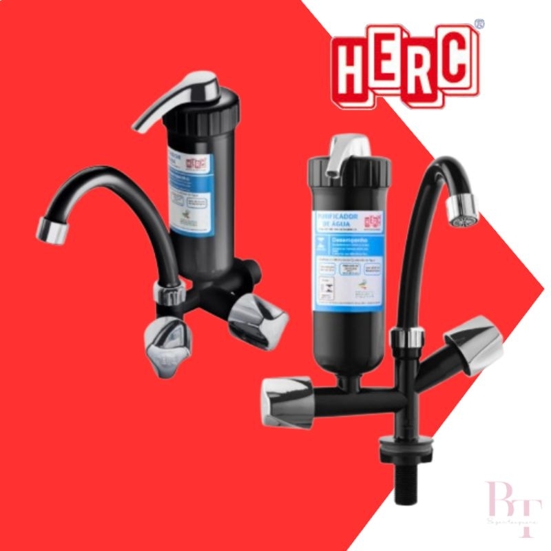 Torneira Com Purificador Mesa/ Parede Preta Herc Com Detalhes Cromado em Oferta na Shopee
