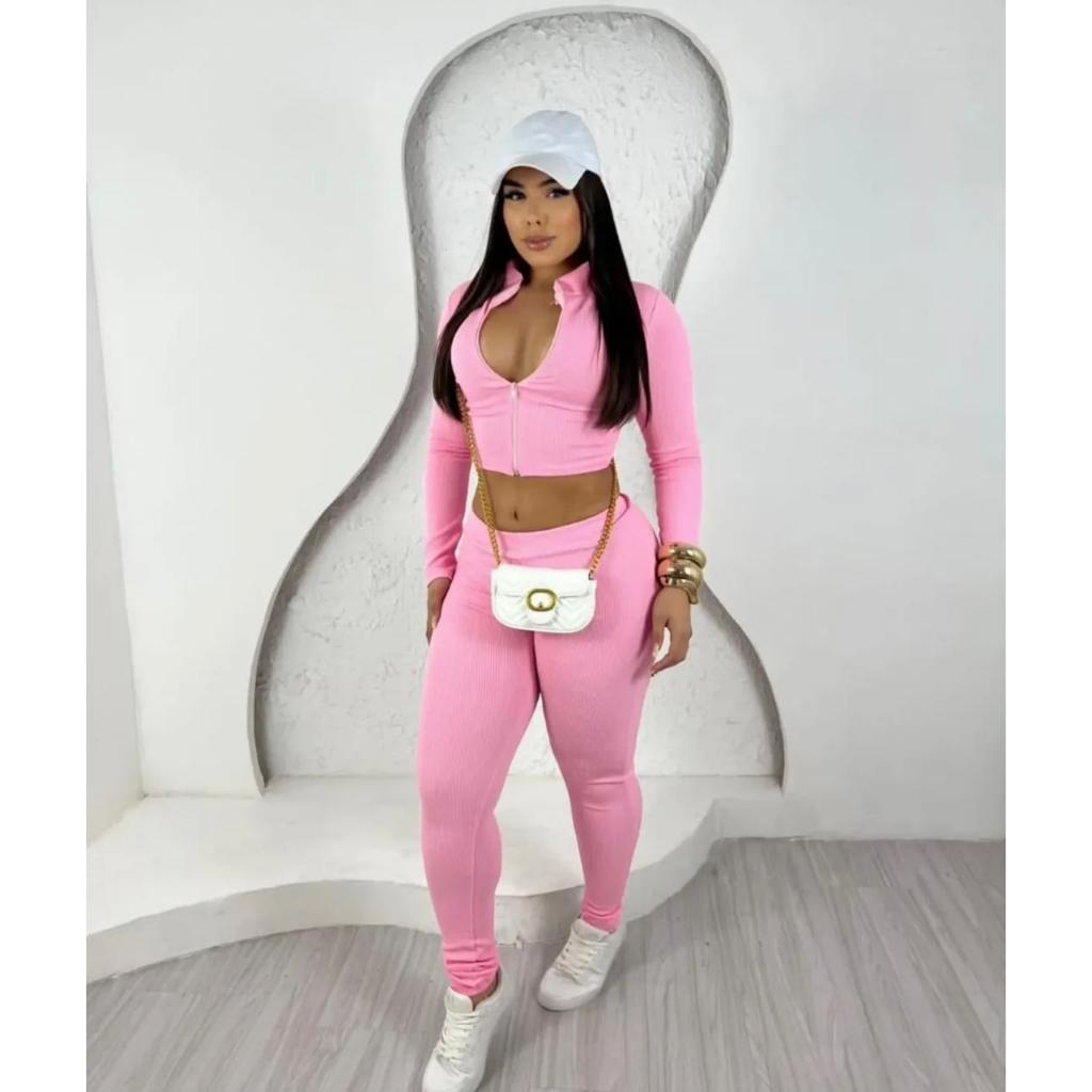 Conjunto anarruga  com ziper em Oferta na Shopee