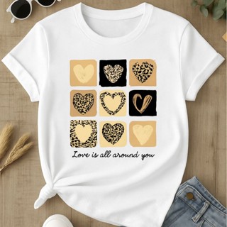 Blusa Feminina Camiseta T-shirt Love Coração Animal Print Tendencia Babylook 100% Algodão em Oferta na Shopee