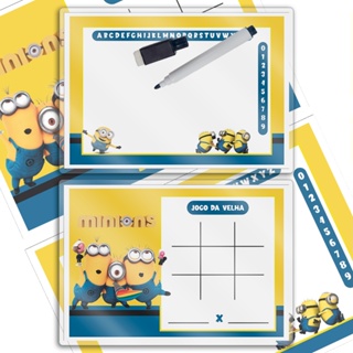 Lembrancinhas Lousa Magica Frente e verso Com Jogo Da Velha TEMA Minions Pronto Para Envio. em Oferta na Shopee