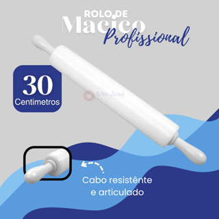 Rolo Pau Macarrão 30 Cm Pesado Giratório Maciço Profissional em Oferta na Shopee