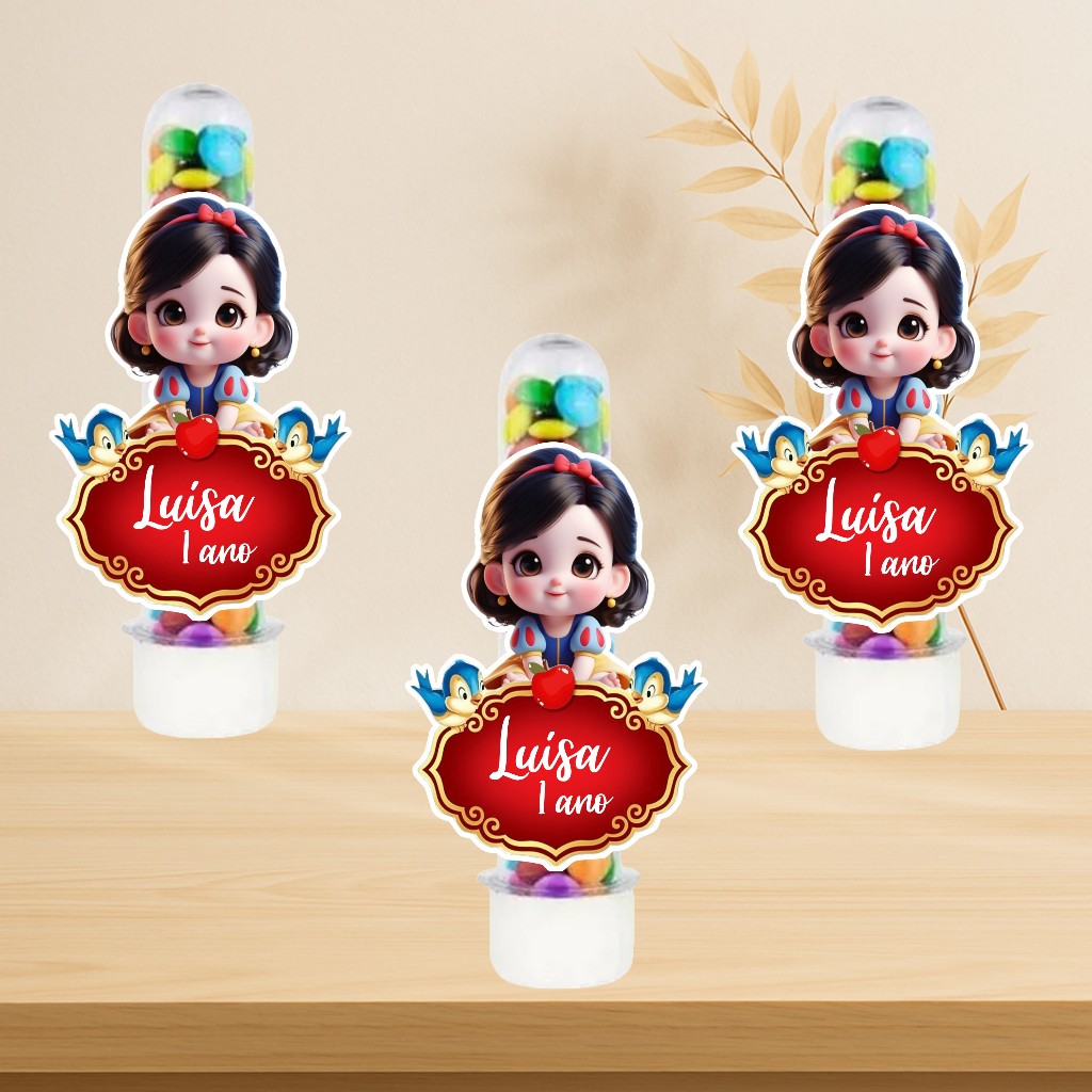 Aplique Personalizado Branca de Neve Baby | Lembrancinha | Tubete Personalizado | Aplique Tubete