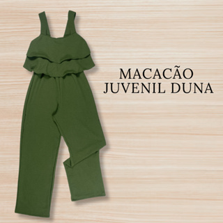 Macacão Infantil Juvenil Feminino Com Babados, Elástico na Cintura em Tecido Duna Primavera Verão em Oferta na Shopee