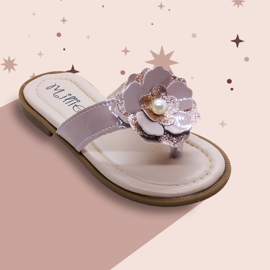 Rasteirra Infantil Menina Flor com Pérola Confortável Moda Menina em Oferta na Shopee