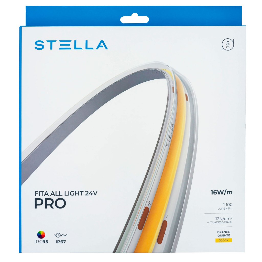 Fita LED Stella All Light 24V 16W 3000K IP67 IRC95 Externa Sanca Móveis Decorativa STL24878/30