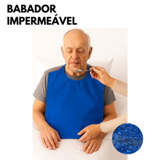 Babador Adulto Idoso Impermeável Alimentar Alimentação Canguru Bolso Nhc Proteção em Oferta na Shopee