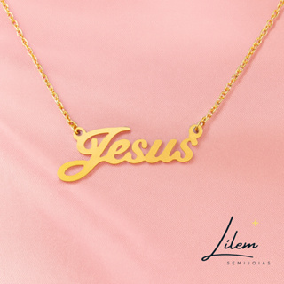 Colar Jesus Banhado a Ouro 18k - Lilem Semijoias - Joias Religiosas em Oferta na Shopee
