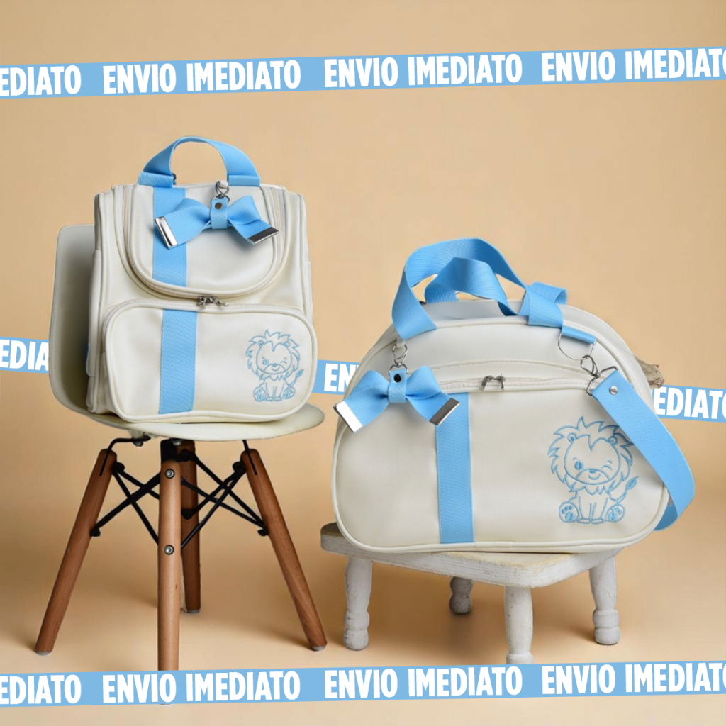 Saída Maternidade Kit 2 Peças Bolsa Mochila 2 Em 1 Conjunto Mamãe e Bebê Trocador Fraldas