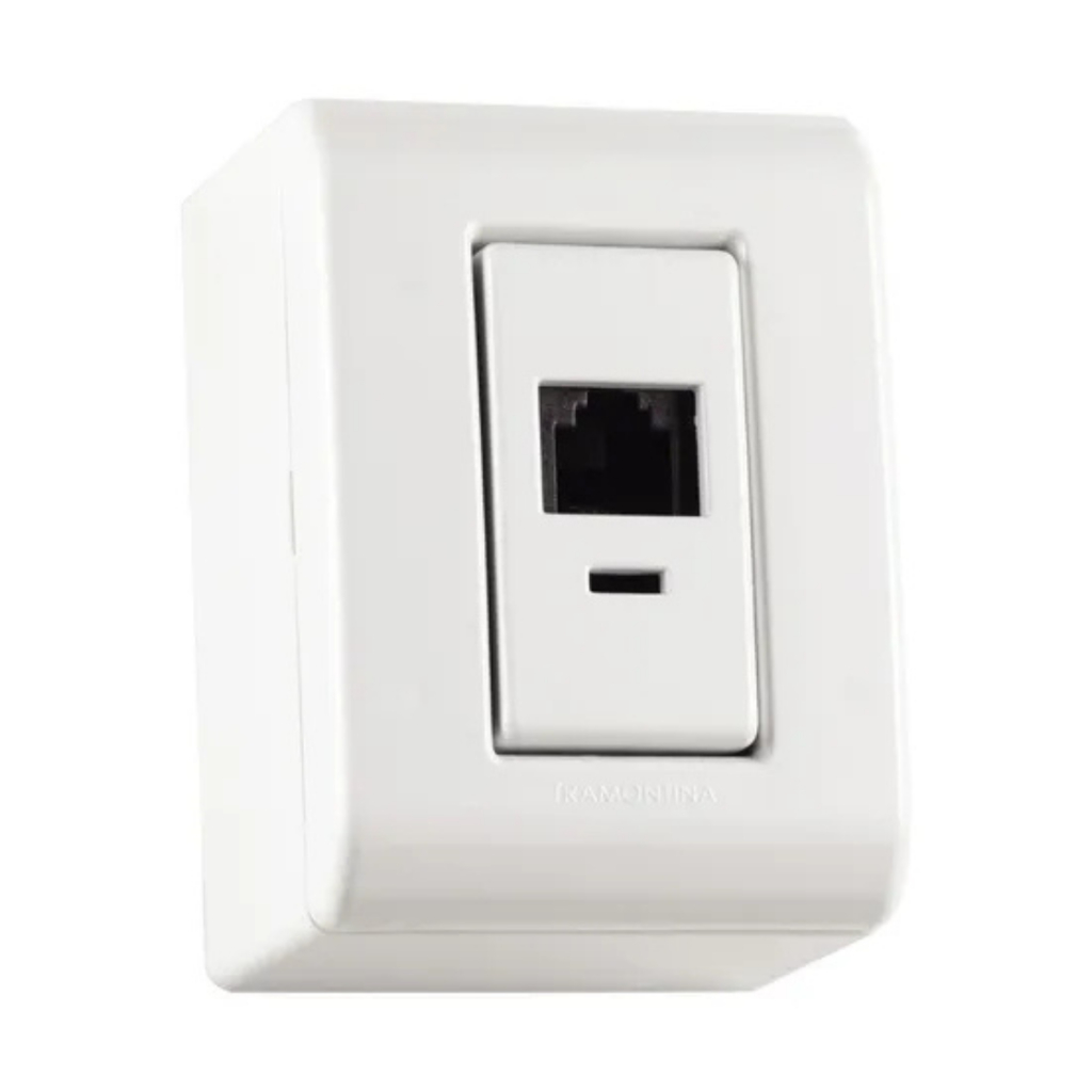 Caixa De Sobrepor Com 1 Tomada Rj45 Cat 6 Tramontina Lizflex