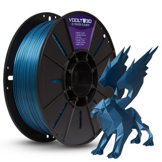 Filamento PLA Azul Metalizado V-Silk 1Kg 1,75mm Efeito Seda para Impressora 3D FDM - Voolt3D