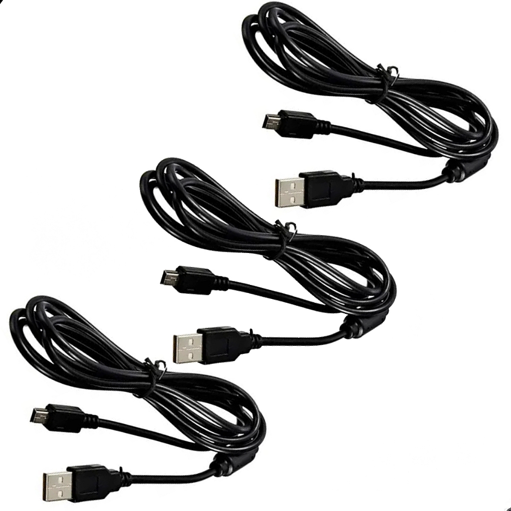 KIT 3 Cabo Usb V3 Carregador carregar Controle Ps3 Com Filtro - 1.80 Metros em Oferta na Shopee