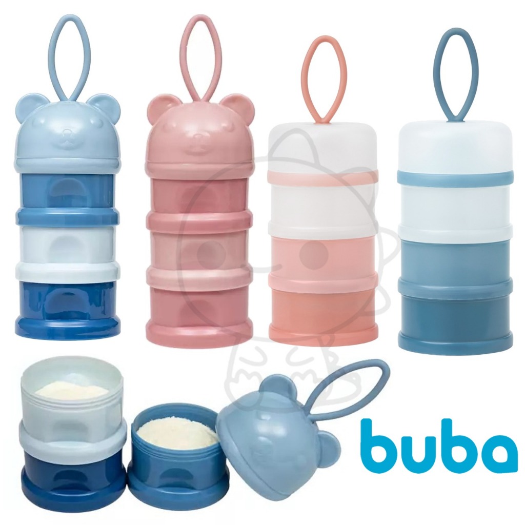 Pote Dosador Porta Leite em Pó Potinhos Buba Ursinho Lanche Com Rosca Lancheira Lanchinho