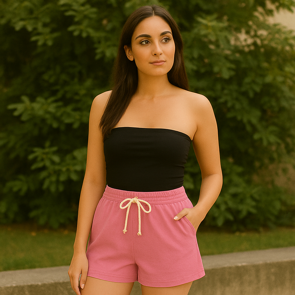 Short Feminino Em Linho Com Elástico na Cintura Confortável Estiloso Fresquinho em Oferta na Shopee