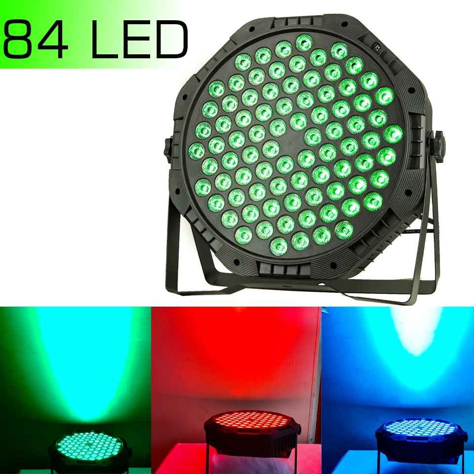 Refletor Canhão Festa Palcos Slim RGB Strobo 84 LEDS Parled 220V