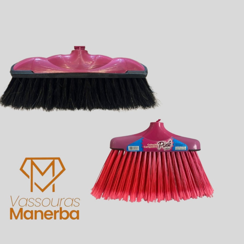 1 VASSOURA VERONA COMFORT PINK E 1 VASSOURA PINK PLUS SEM CABO