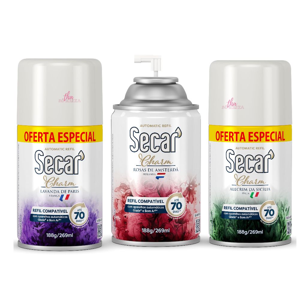 KIt Refil Automático Odorizador Secar Charm - Compatível com Glade - 269ml em Oferta na Shopee