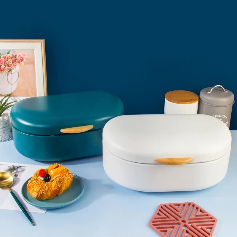 Porta Pão e Organizador em Metal e Bambu